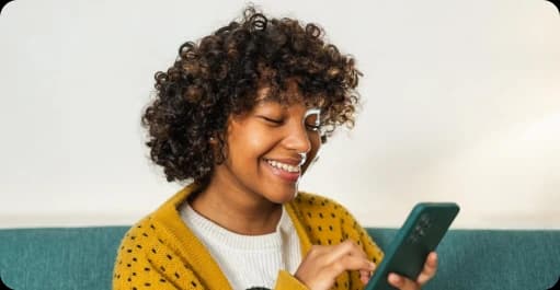 looking at phone